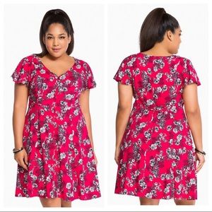 Torrid floral retro challis garden dress